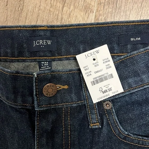 J.Crew Men's‎ Dark Wash Blue Jeans Slim Fit 32/30 - Picture 4 of 7